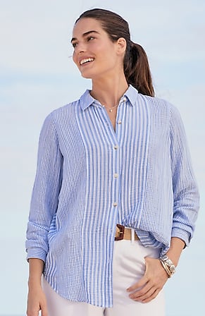 Image for Cotton-Gauze A-Line Tunic