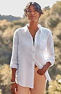 cotton-gauze a-line tunic