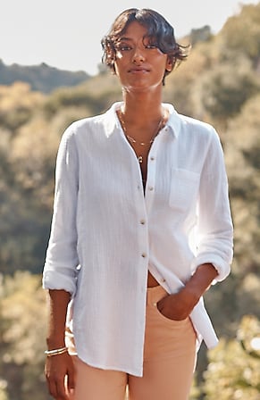 Image for Cotton-Gauze A-Line Tunic