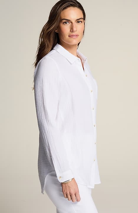 cotton-gauze a-line tunic