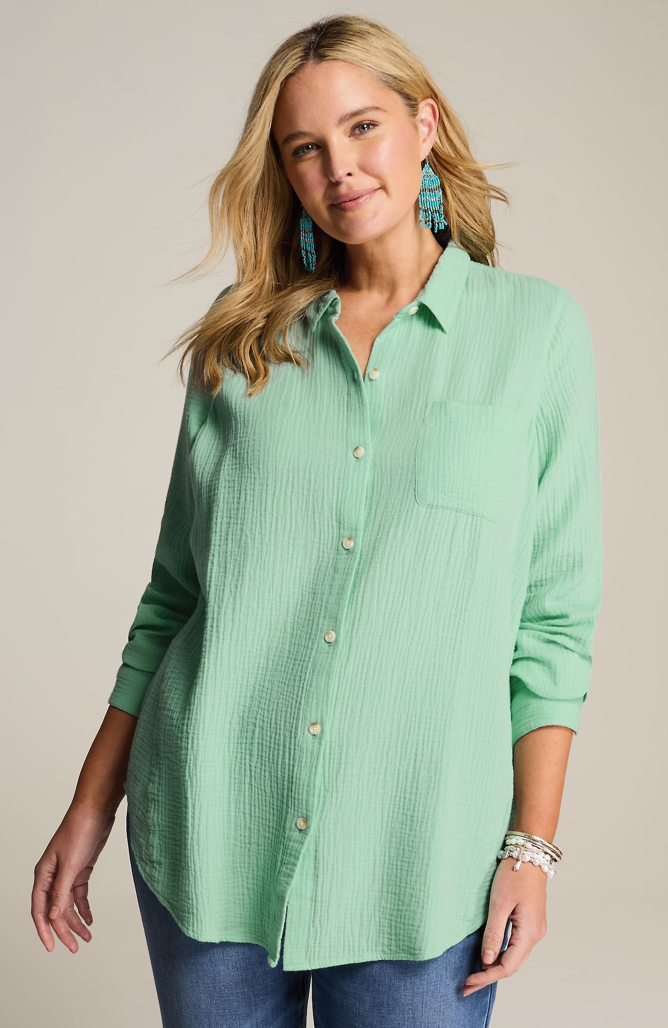 Jjill J.jill Cotton-gauze A-line Tunic