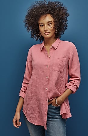 Image for Cotton-Gauze A-Line Tunic