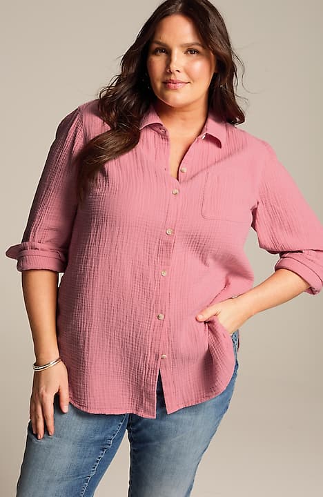 cotton-gauze a-line tunic