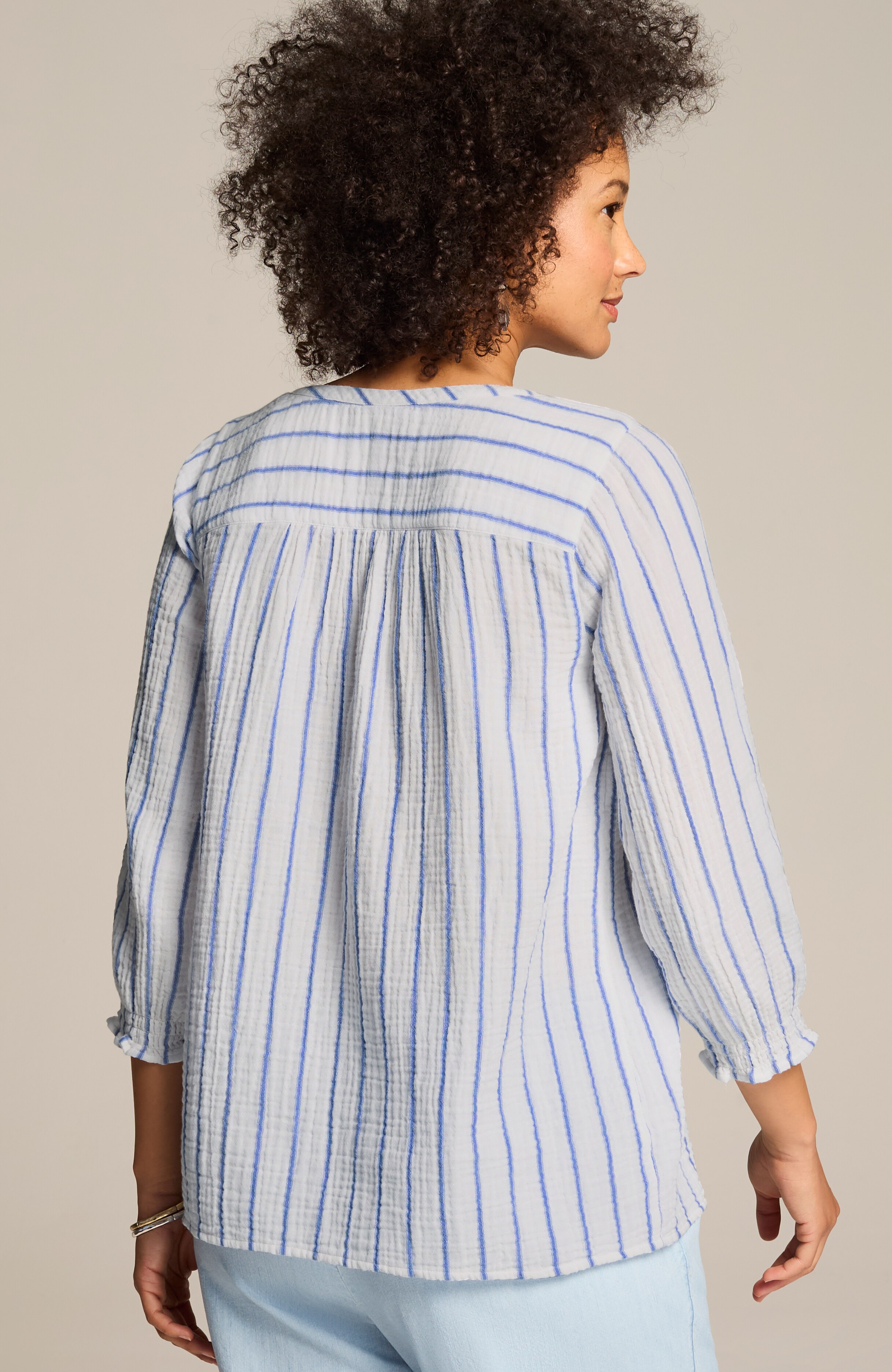トップス OLD pleats/gauze/check n/s top Buy GHENAR GAUZE TOP | Johnny Was