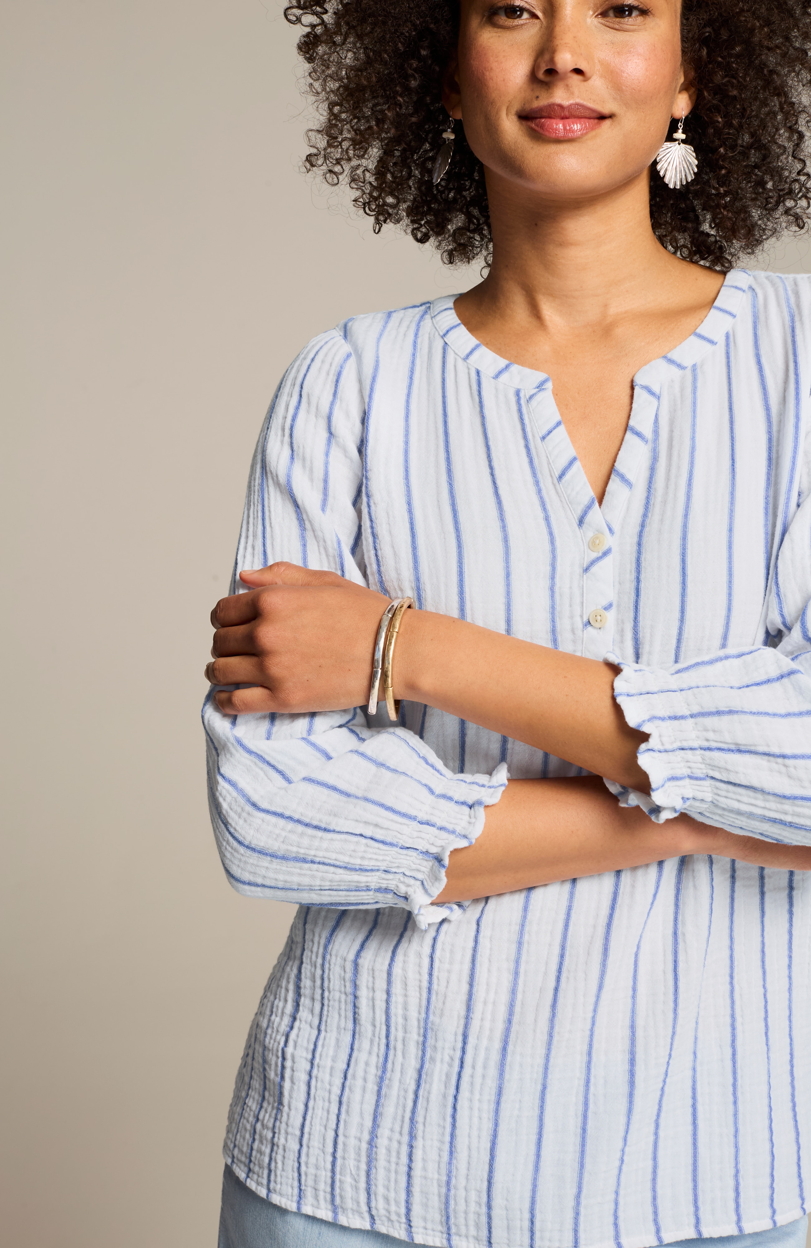 room306 CONTEMPORARY / Cotton Gauze Flare Shirt