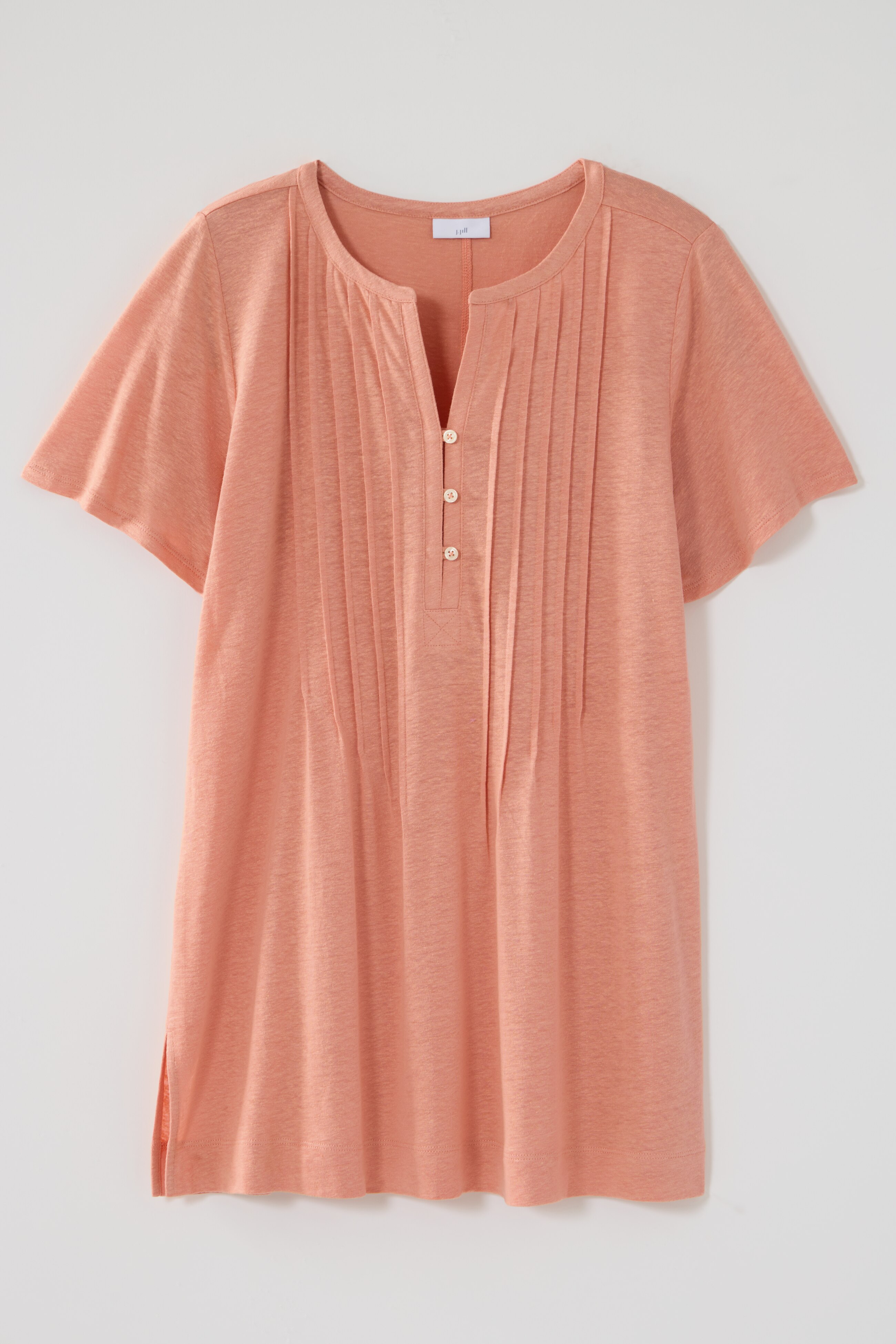 LINEN-BLEND FLUTTER-SLEEVE TUNIC | JJill