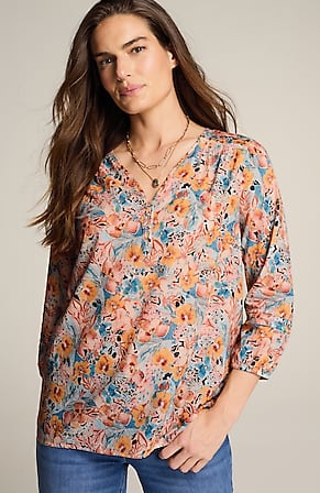 Image for Pintucked Cotton Voile Top
