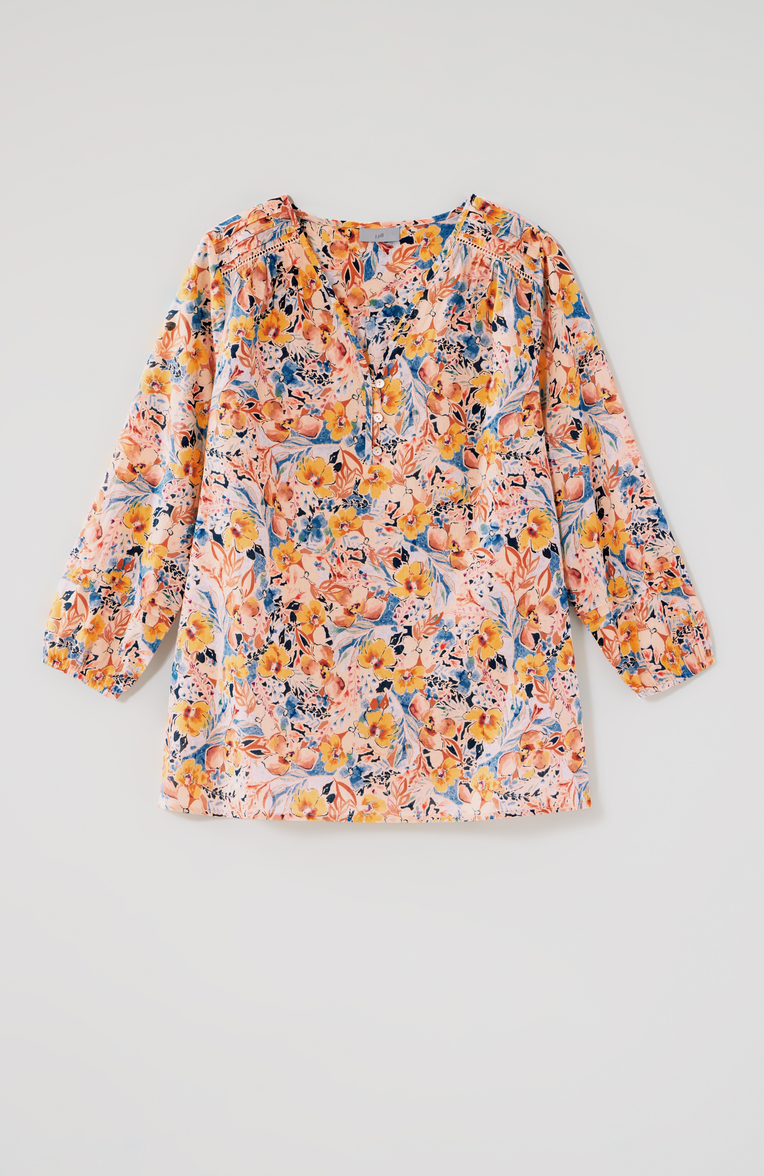 pintucked cotton voile top