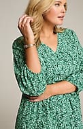 textured v-neck a-line dress