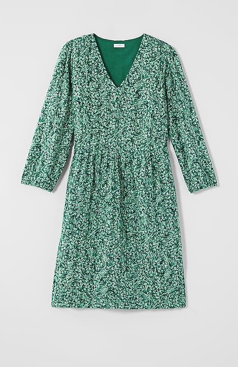 textured v-neck a-line dress