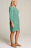 textured v-neck a-line dress