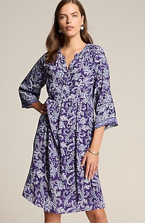 Image for Split-Neck A-Line Dress
