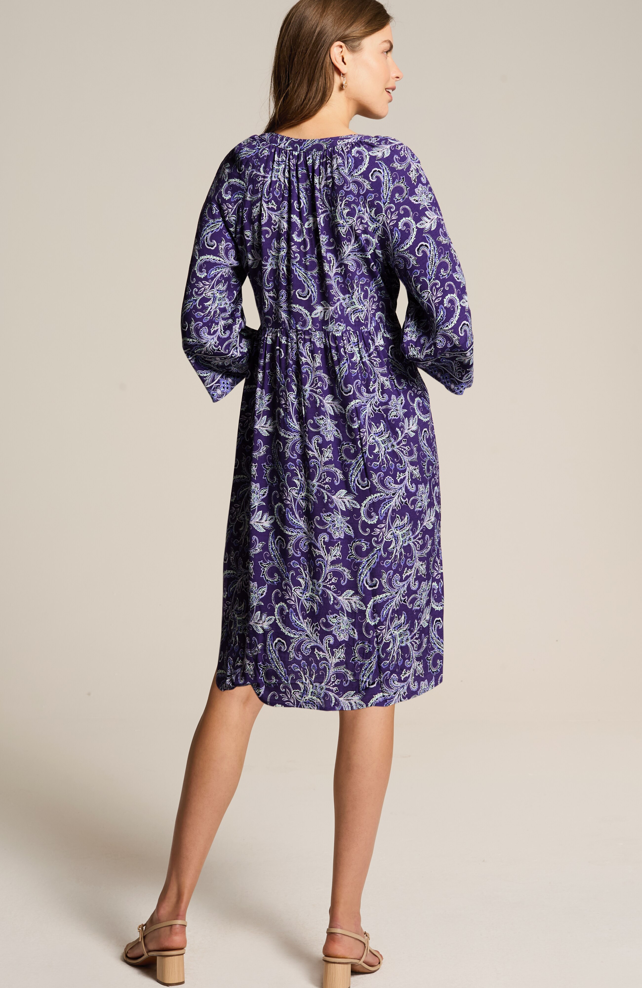split-neck a-line dress