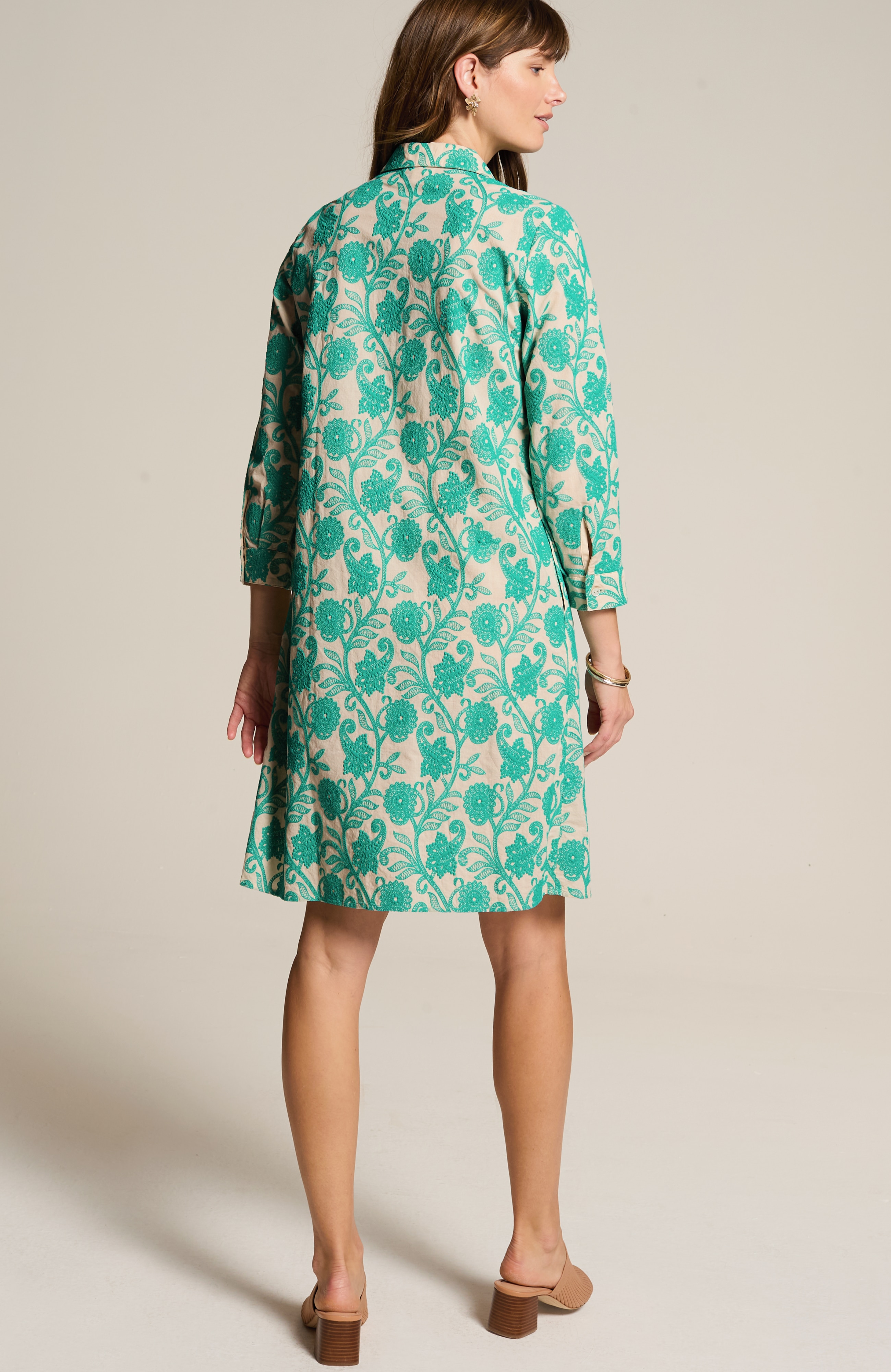 Embroidered A-Line Shirtdress | JJill