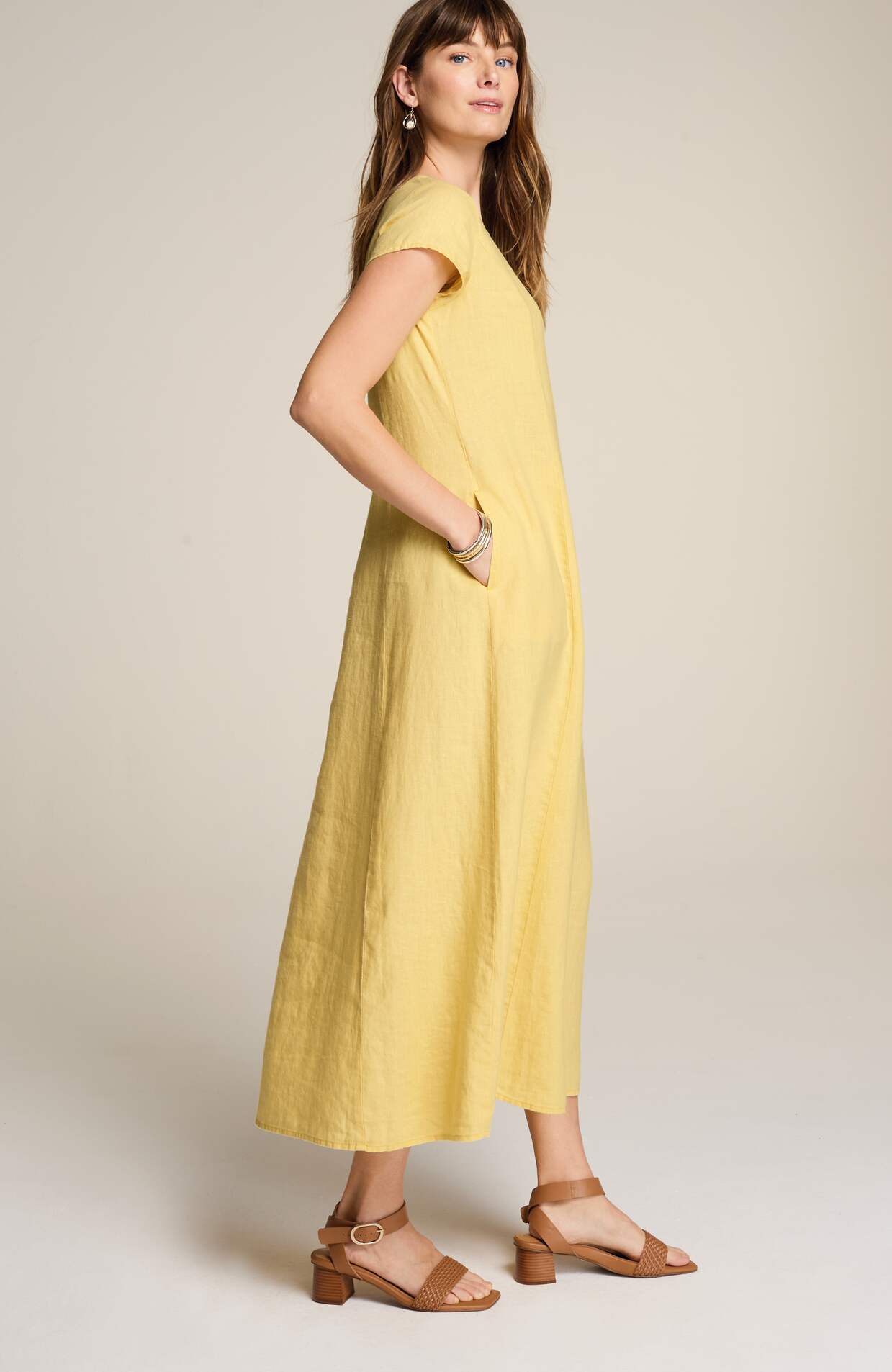 LINEN V-NECK MAXI DRESS | JJill LINEN V-NECK MAXI DRESS | JJill