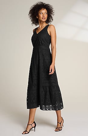 Image for Eyelet Midi Swing Dress