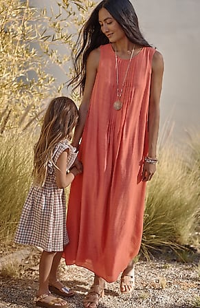 Image for Pintucked A-Line Maxi Dress