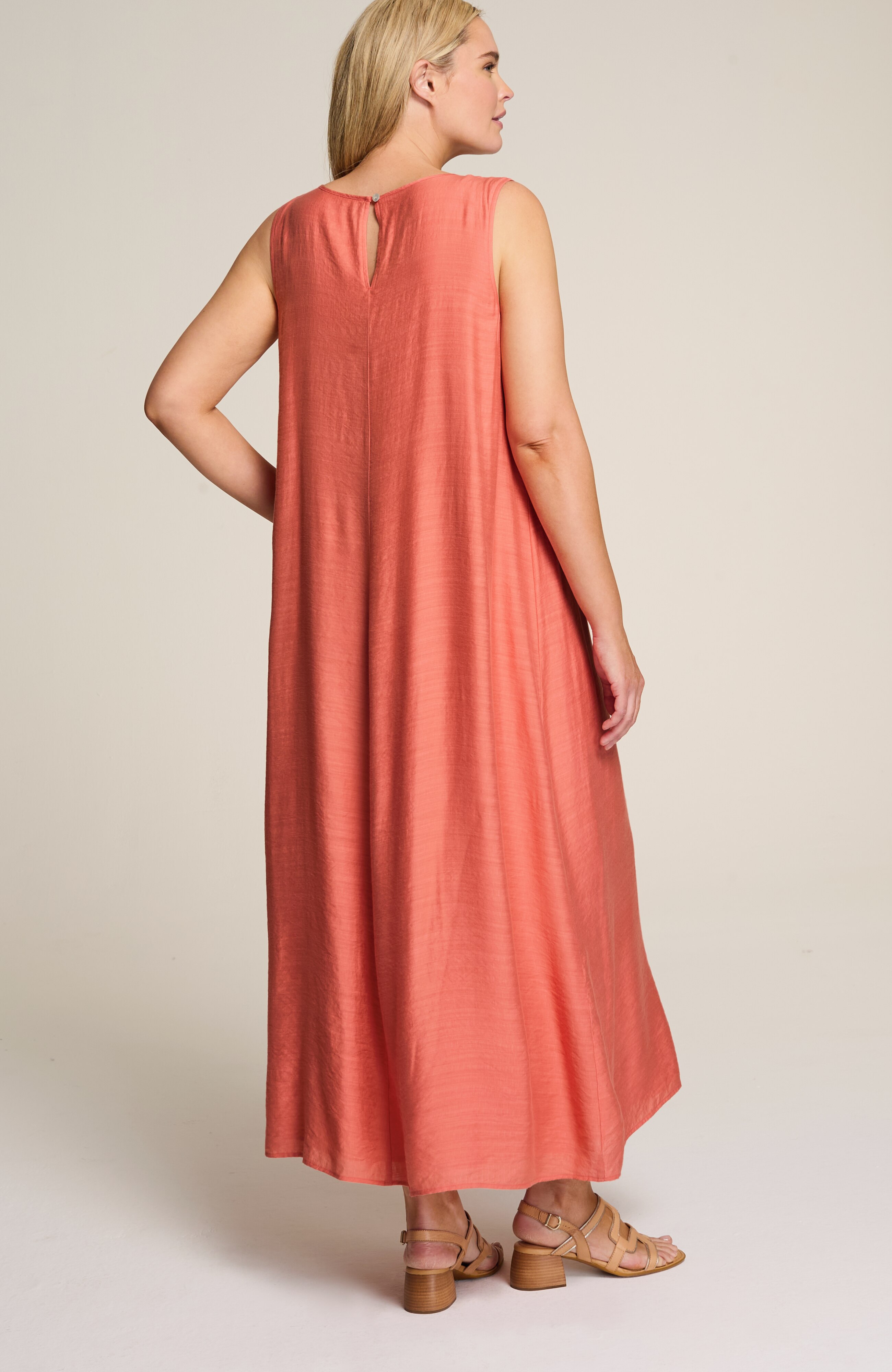 pintucked a-line maxi dress