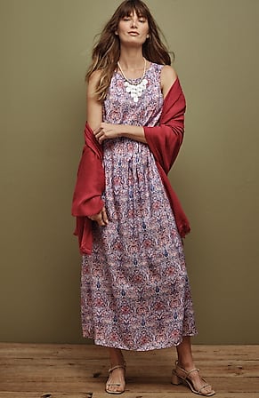 Image for Pintucked A-Line Maxi Dress