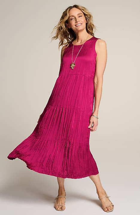 midi jjill dresses EMBROIDERED TIE-WAIST MIDI DRESS