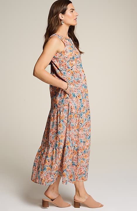 COTTON VOILE TIERED MAXI DRESS JJill