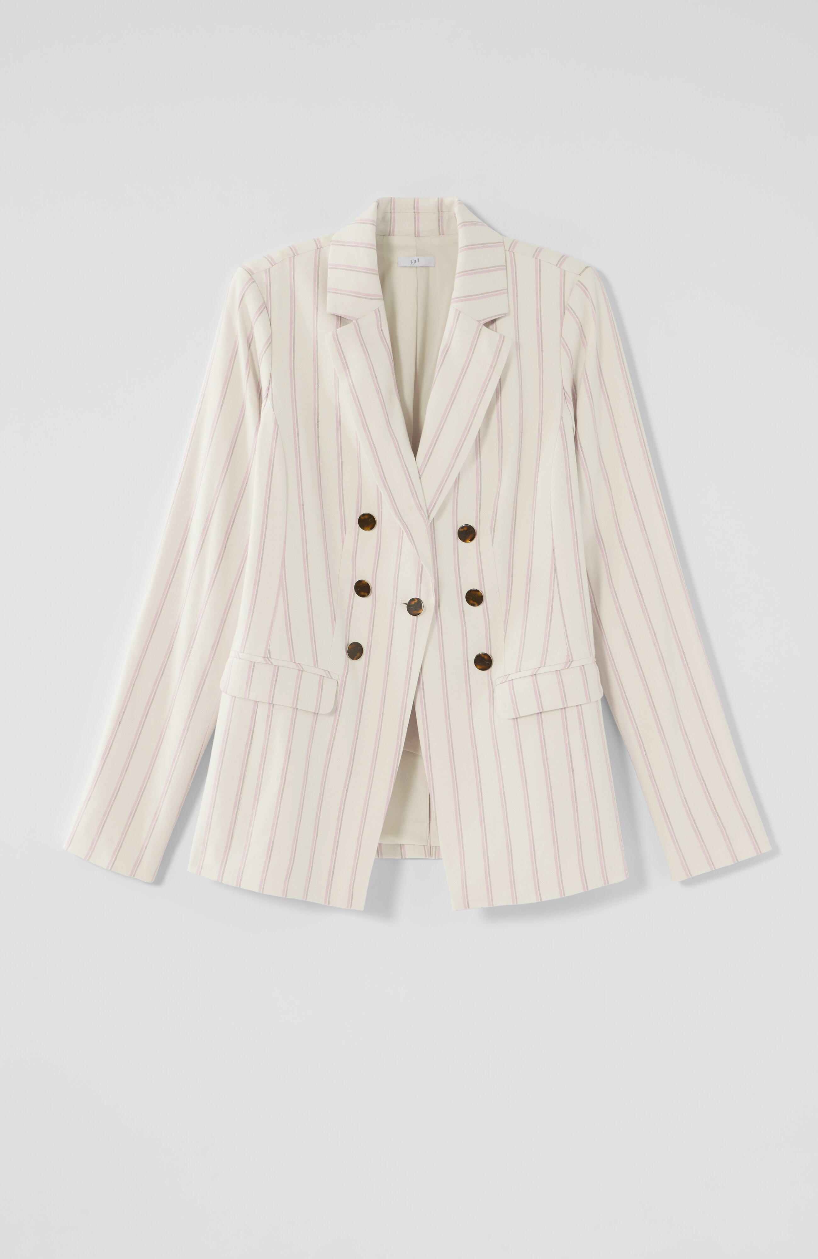 Linen-Stretch Double-Breasted Blazer | JJill