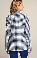 linen-stretch double-breasted blazer