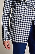 linen-stretch double-breasted blazer