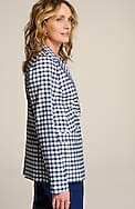 linen-stretch double-breasted blazer
