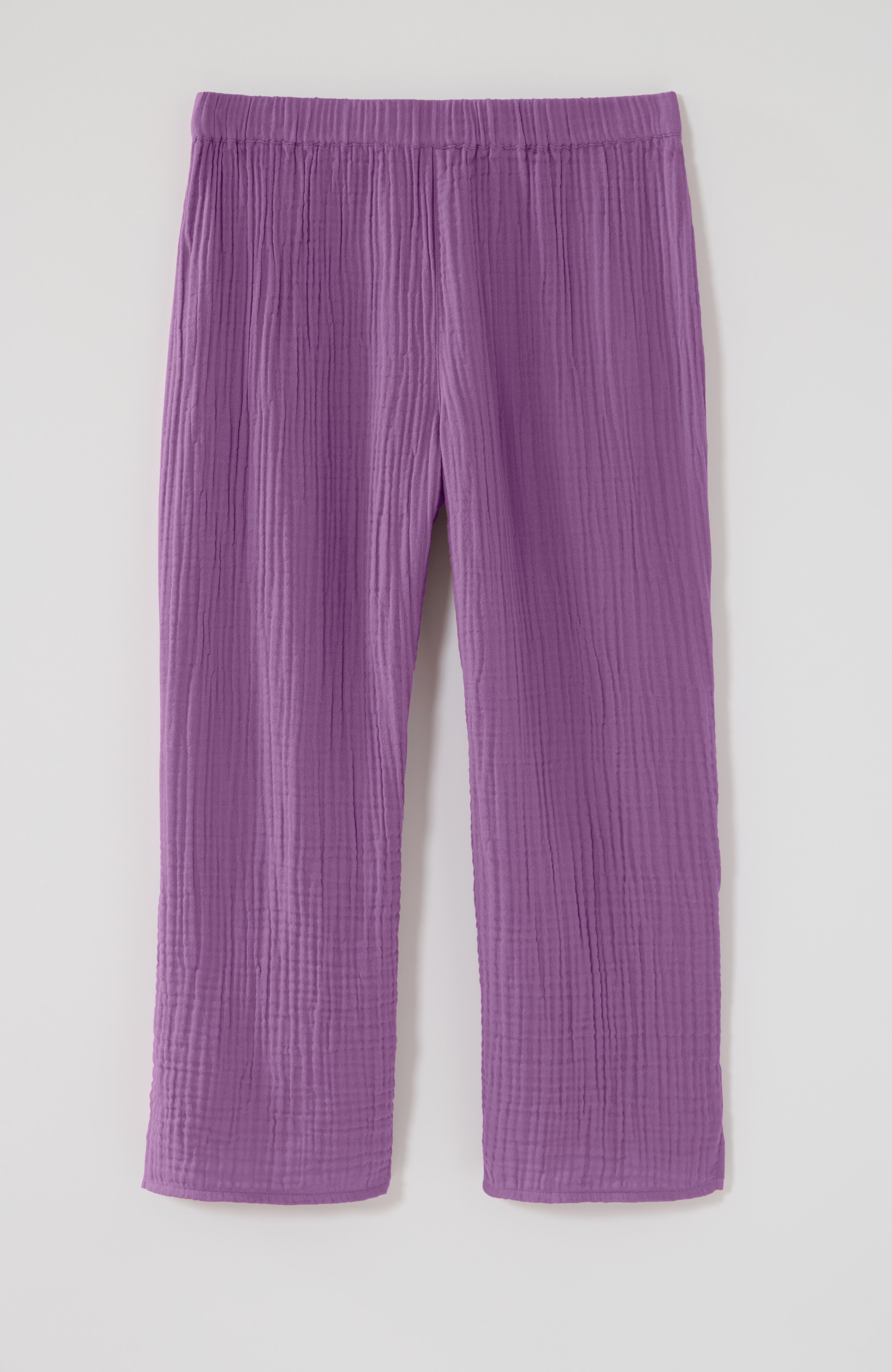 sleep cotton-gauze wide-leg crops