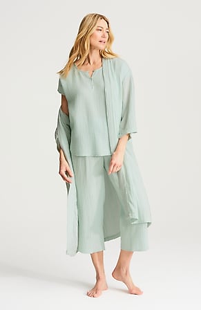 Image for Sleep Cotton-Gauze Wide-Leg Crops