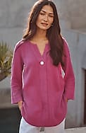 pure jill cotton-gauze one-button tunic