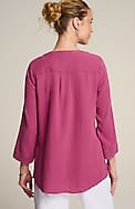pure jill cotton-gauze one-button tunic