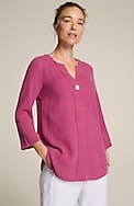 pure jill cotton-gauze one-button tunic