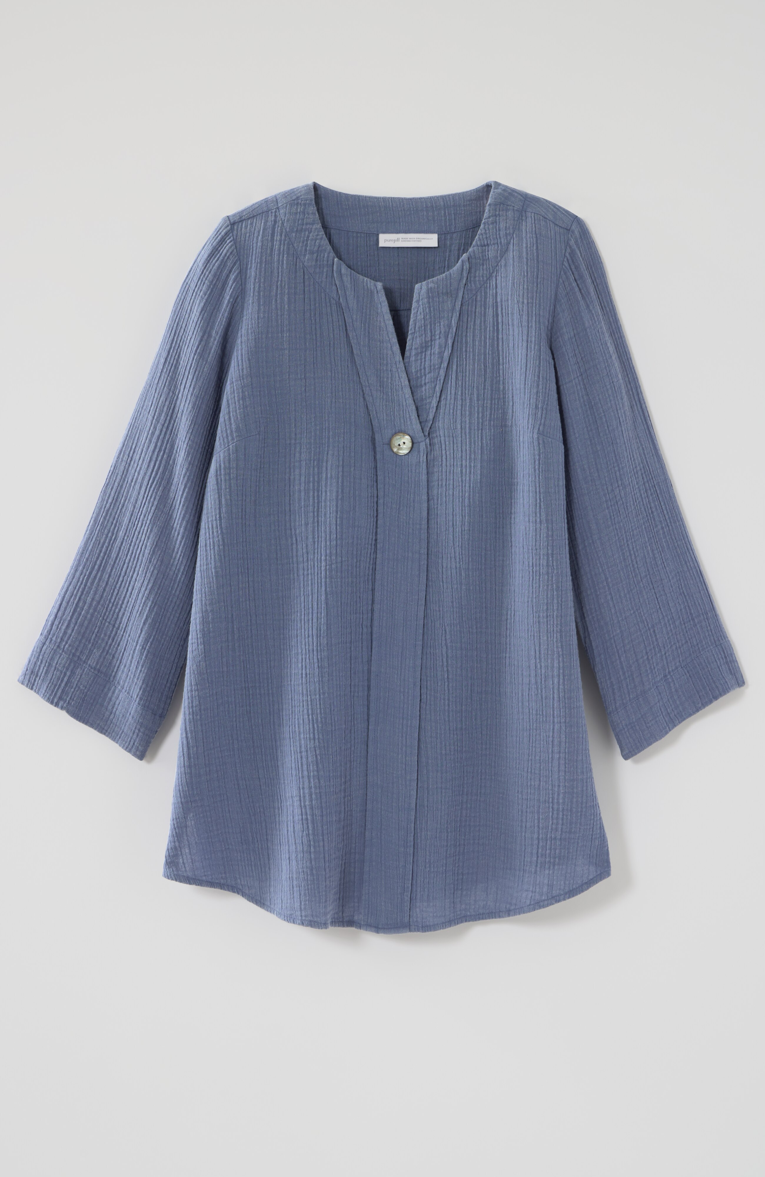 pure jill cotton-gauze one-button tunic