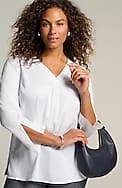 non-iron v-neck popover