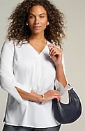 non-iron v-neck popover