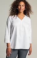 non-iron v-neck popover