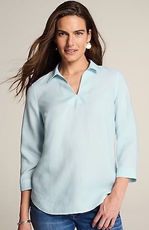 Image for Non-Iron Linen Popover Shirt