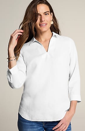 Image for Non-Iron Linen Popover Shirt