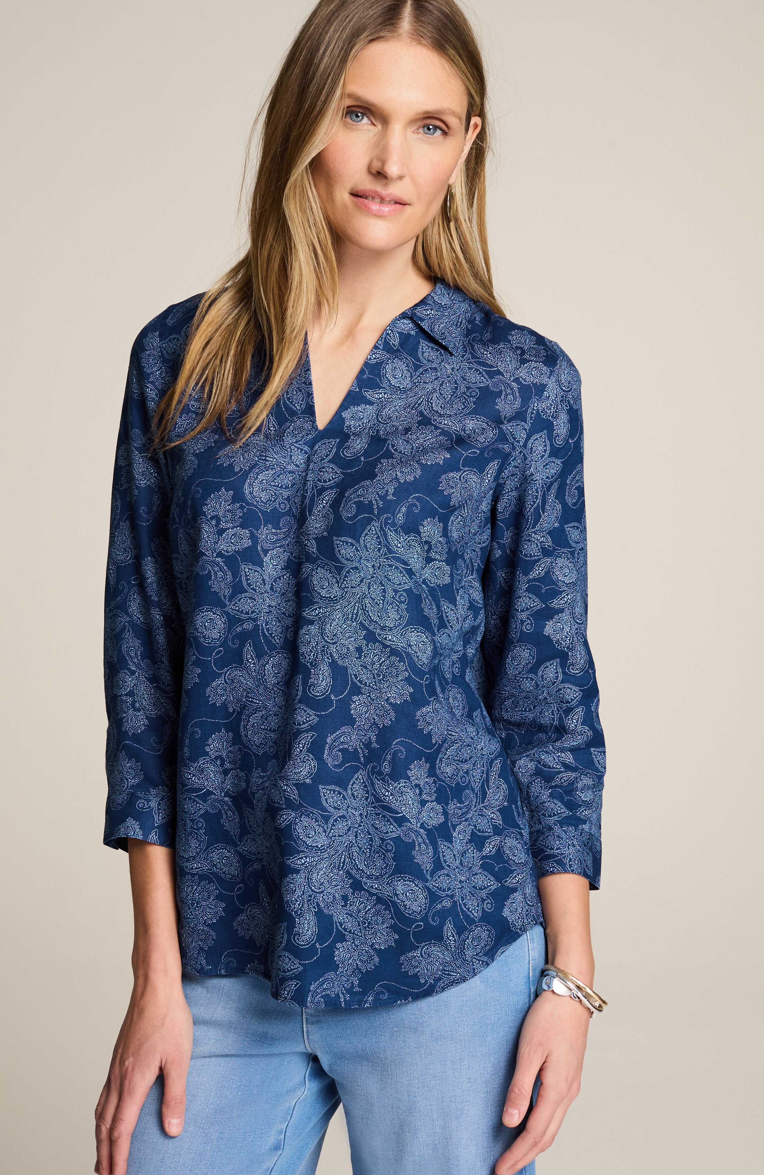 JILL♪ J.Jill ~2X ~ NEW Delightful Butterflies Relaxed Boat-Neck