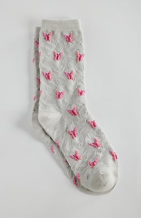 Image for Butterfly Swirl Crew Socks