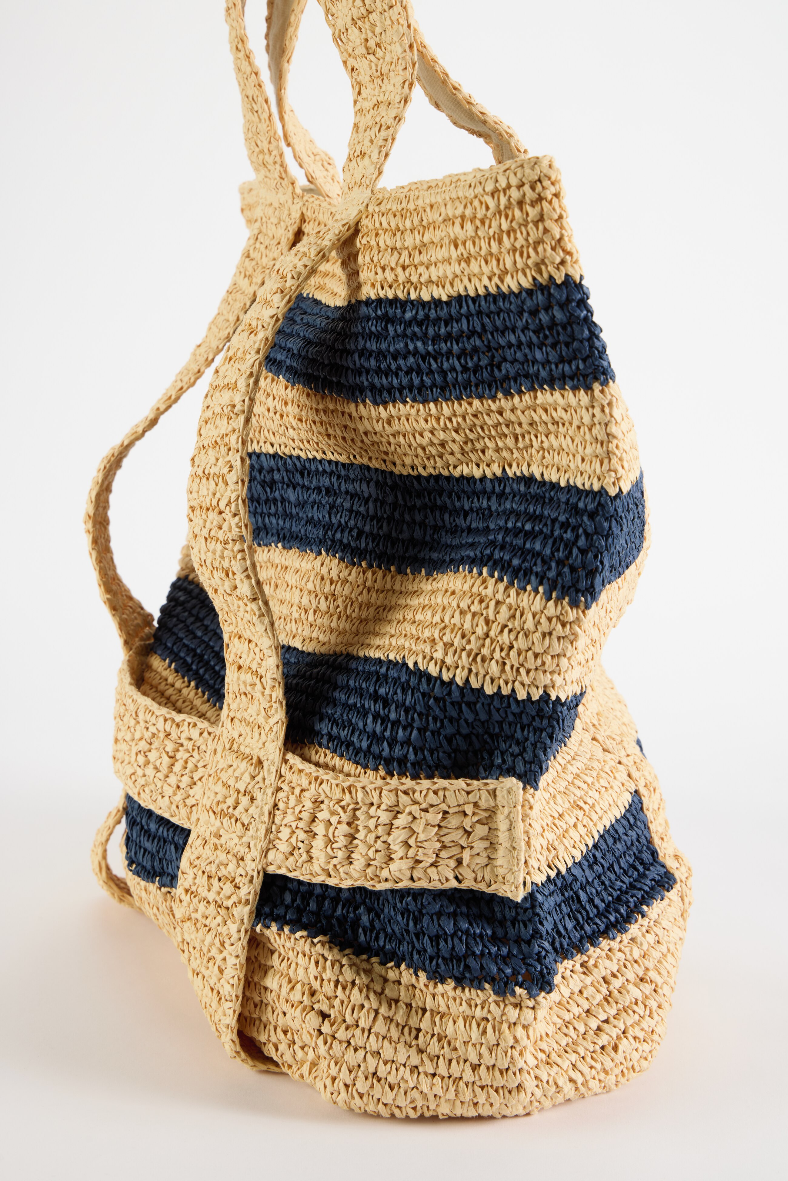paper straw striped traveler bag
