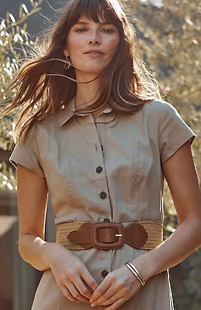 Image for Jute-Stretch Wide-Buckle Belt