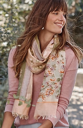 Image for Compassion Fund Floral-Embroidered Scarf