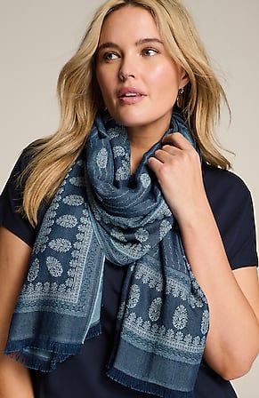 Image for Indigo Jacquard Scarf