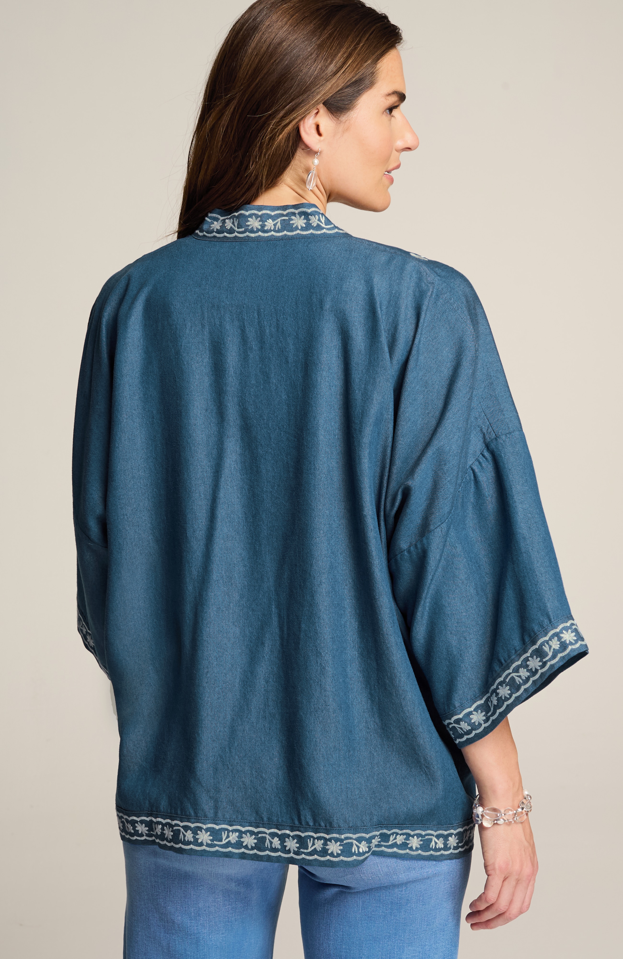 Floral-Embroidered Soft Jacket | JJill