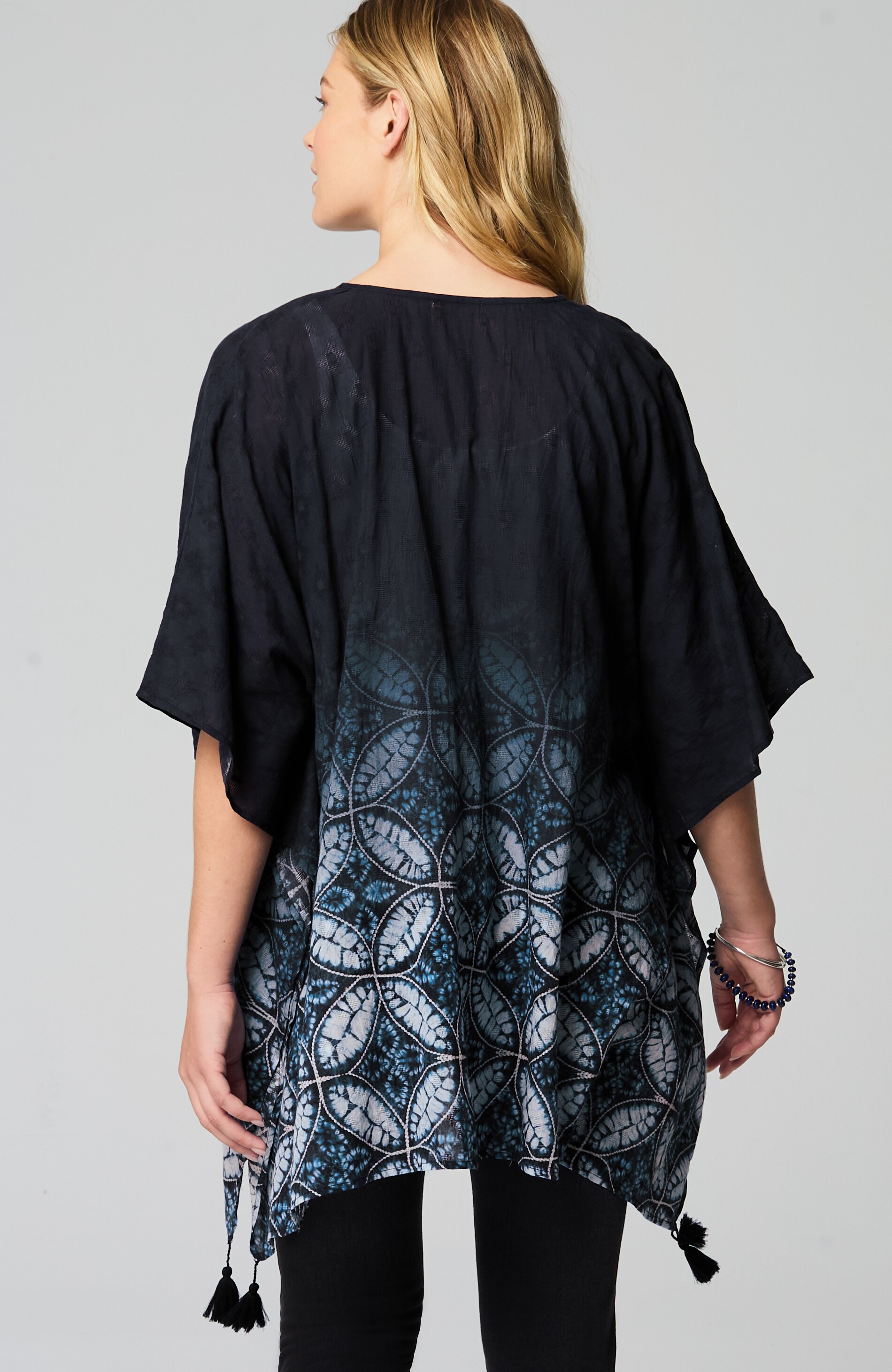 ombré v-neck poncho