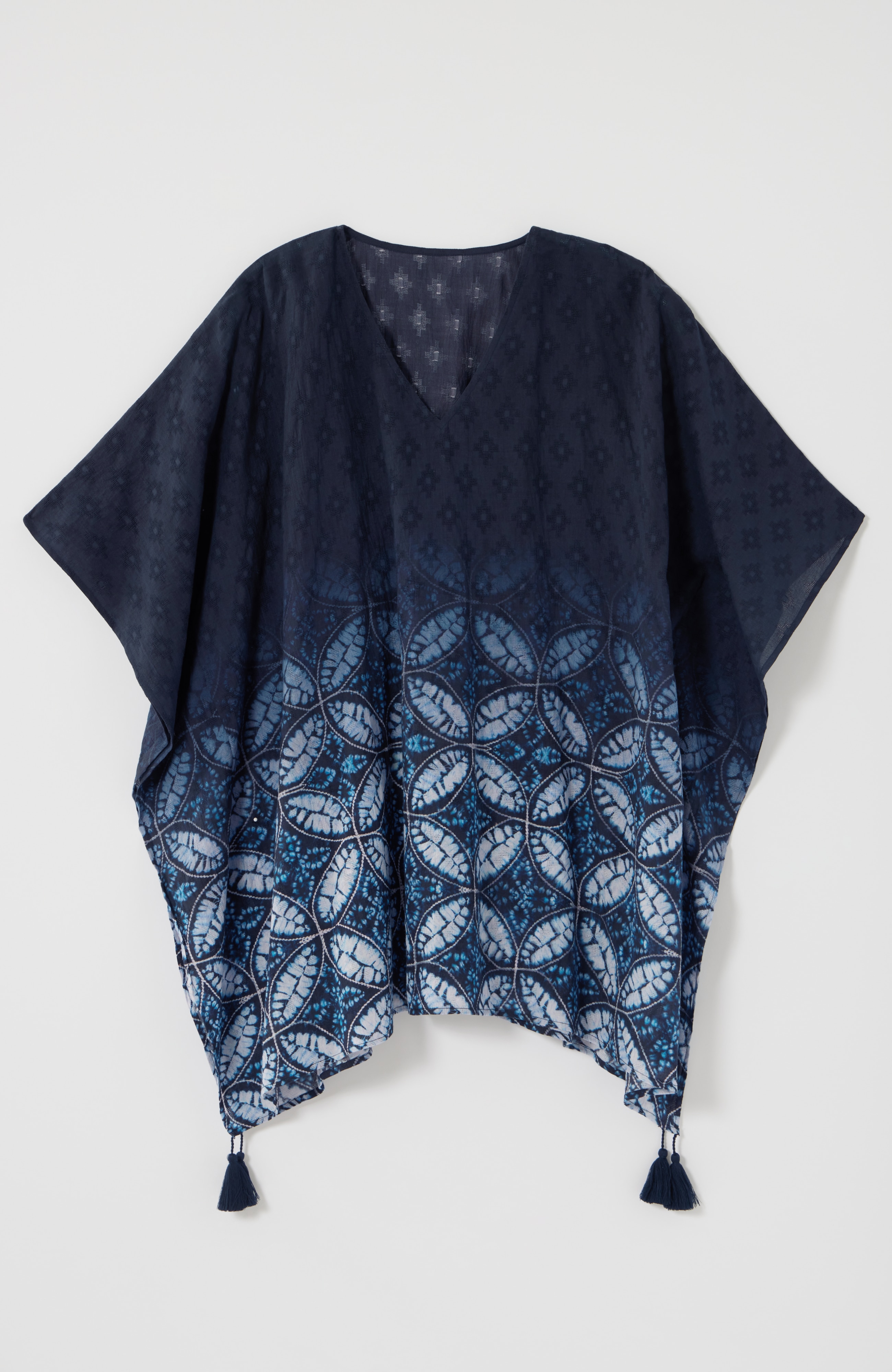 ombré v-neck poncho