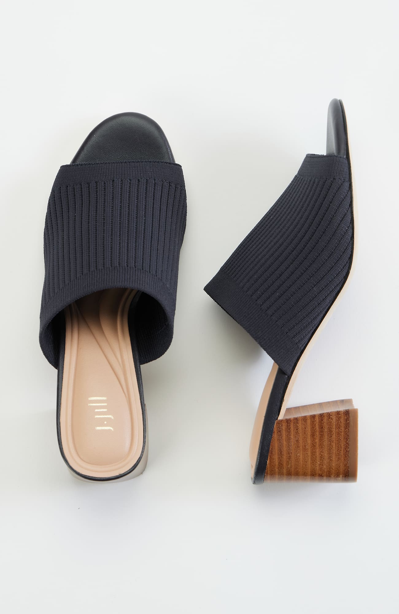 Jjill J.jill Rory Ribbed Block Heels In Navy Blue